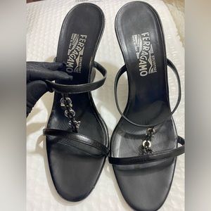 Black skinny platform Ferragamo